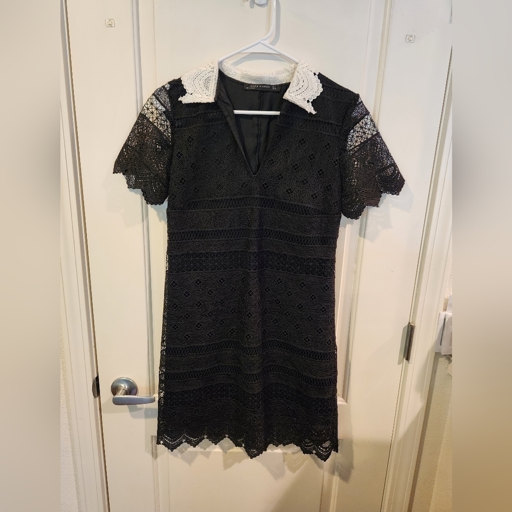Zara Woman Lace Crochet Guipuire Dress Size Small